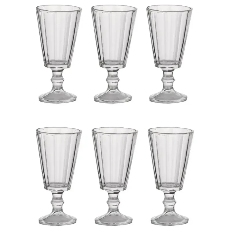 Casa si Gradina - Bucatarie si vesela - Cani si pahare - Pahare - Set 6 Pahare Vinal Aperitiv din sticla, cu model si picior ABYZ, Capacitate 61ml - Infinity.ro