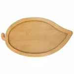 Casa si Gradina - Bucatarie si vesela - Vesela si tacamuri - Platouri de bucatarie - Platou rustic bambus ABYZ pentru aperitive, forma frunza, 35x18 cm, design natural - Infinity.ro