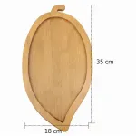 Casa si Gradina - Bucatarie si vesela - Vesela si tacamuri - Platouri de bucatarie - Platou rustic bambus ABYZ pentru aperitive, forma frunza, 35x18 cm, design natural - Infinity.ro