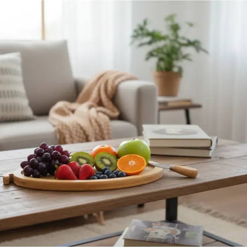 Casa si Gradina - Bucatarie si vesela - Vesela si tacamuri - Platouri de bucatarie - Platou rustic bambus ABYZ pentru aperitive, forma frunza, 35x18 cm, design natural - Infinity.ro