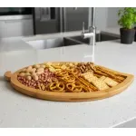 Casa si Gradina - Bucatarie si vesela - Vesela si tacamuri - Platouri de bucatarie - Platou rustic bambus ABYZ pentru aperitive, forma frunza, 35x18 cm, design natural - Infinity.ro