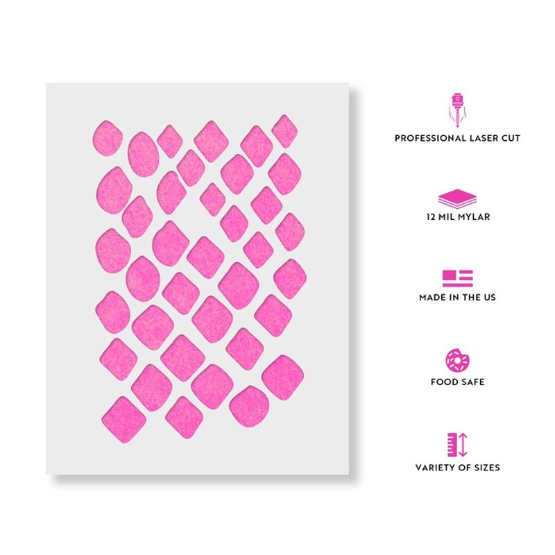 Casa si Gradina - Decoratiuni - DIY - Sabloane decorative pereti - Sablon Perete vopsire, tencuiala 0.7mm Snakeskin Refolosibil, model MXSP7205, 100 x 100 mm - Infinity.ro