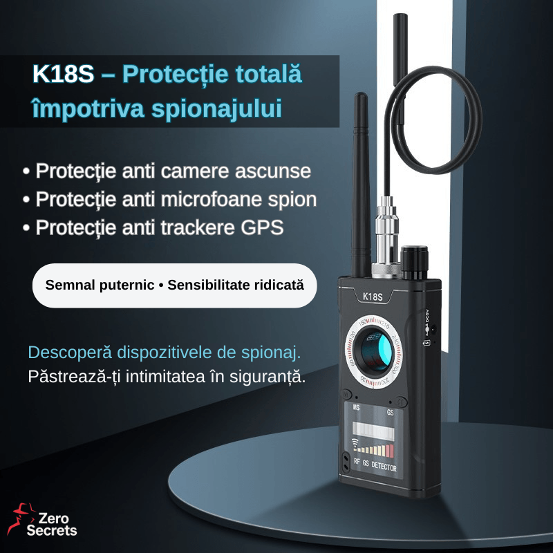 Laptop, Telefoane si Tablete - Wearables si gadgeturi - Gadgeturi - Dispozitive spionaj - Detector profesional anti spionaj, ZeroSecrets, camere ascunse, microfoane spion, compact, sensibilitate ridicata - Infinity.ro