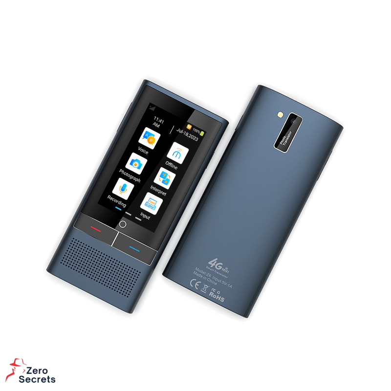 Laptop, Telefoane si Tablete - Wearables si gadgeturi - Gadgeturi - Dispozitive spionaj - Traducator Vocal ZeroSecrets cu Camera, Conectivitate 4G si WiFi - Infinity.ro