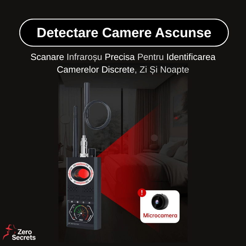 Laptop, Telefoane si Tablete - Wearables si gadgeturi - Gadgeturi - Dispozitive spionaj - Detector Camere Ascunse si Microfoane Spion ZeroSecrets, Detectare RF, Infrarosu - Infinity.ro
