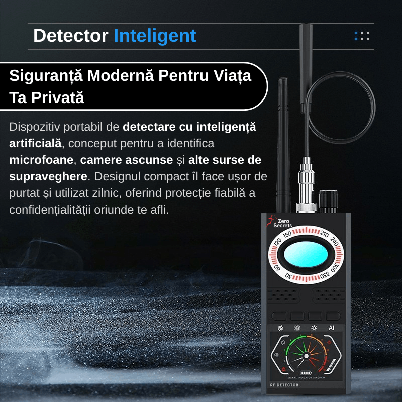 Laptop, Telefoane si Tablete - Wearables si gadgeturi - Gadgeturi - Dispozitive spionaj - Detector Camere Ascunse si Microfoane Spion ZeroSecrets, Detectare RF, Infrarosu - Infinity.ro