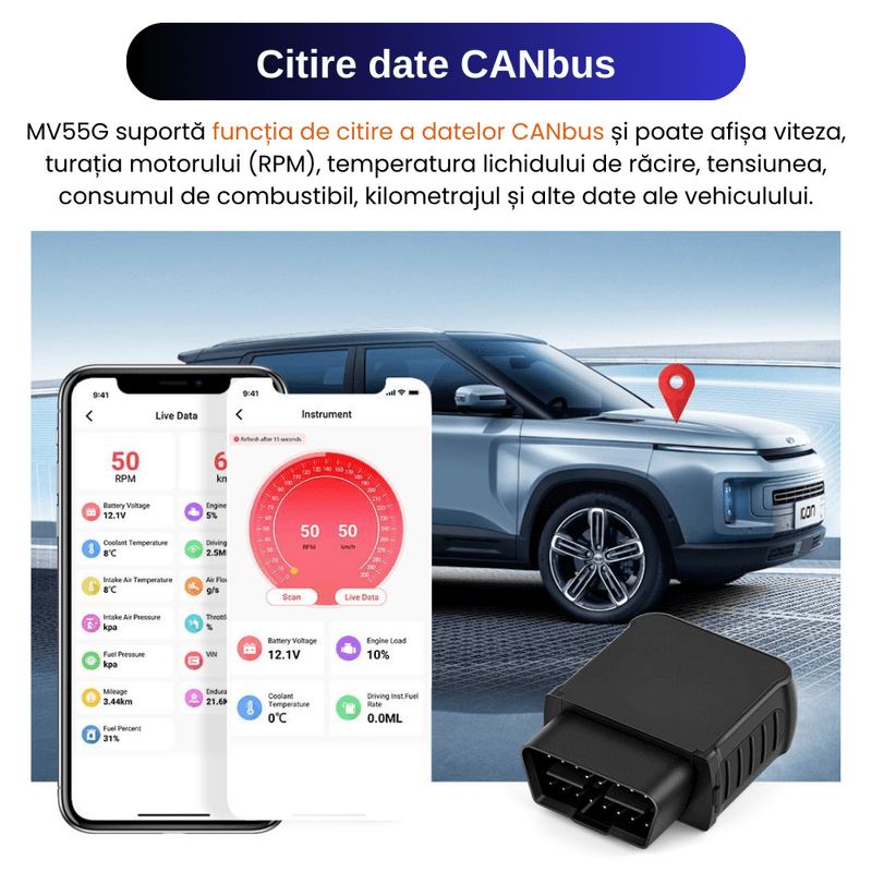 Laptop, Telefoane si Tablete - Wearables si gadgeturi - Gadgeturi - Dispozitive spionaj - GPS Tracker Auto OBD2, ZeroSecrets, plug and play, microfon integrat, 4G LTE, dimensiuni 59x45x22mm - Infinity.ro