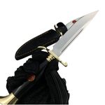 Sport si Outdoor - Camping - Cutite, bricege si accesorii - Cutite si bricege - Set de doua cutite de vanatoare, teaca din piele naturala, lama 440C, maner acrilic full tang, 26 cm, negru - Infinity.ro