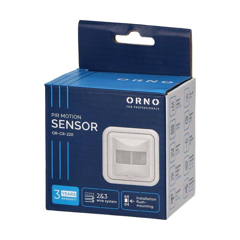 Casa si Gradina - Electrice - Smart Home - Centrale si module smart home - Senzor miscare, Orno, 160 grade, IP20, 500W, Alb - Infinity.ro