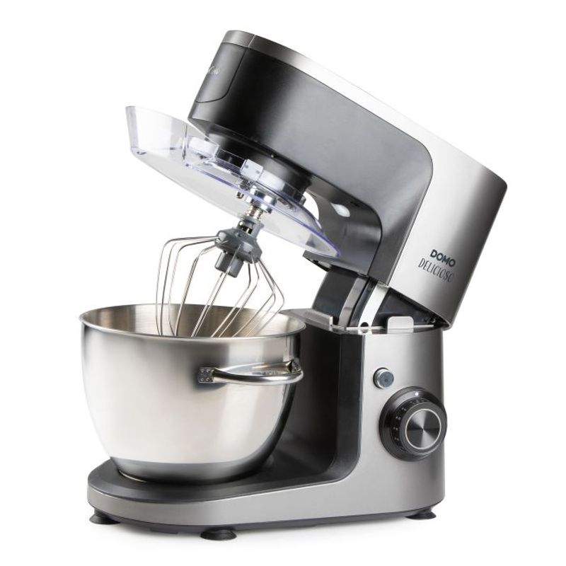Electronice si Electrocasnice - Electrocasnice bucatarie - Mixere, tocatoare & roboti de bucatarie - Roboti de bucatarie - Robot de Bucatarie Multifunctional DOMO DO9293KR „Delicioso”, 1200W, bol inox 4.5L, blender, feliator, inghetata, capac - Infinity.ro