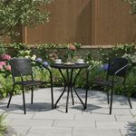 Casa si Gradina - Gradina si terasa - Mobilier exterior - Scaune si sezlonguri gradina - Scaun de gradina negru, cu spatar impletit si cadru metalic, design modern - Infinity.ro