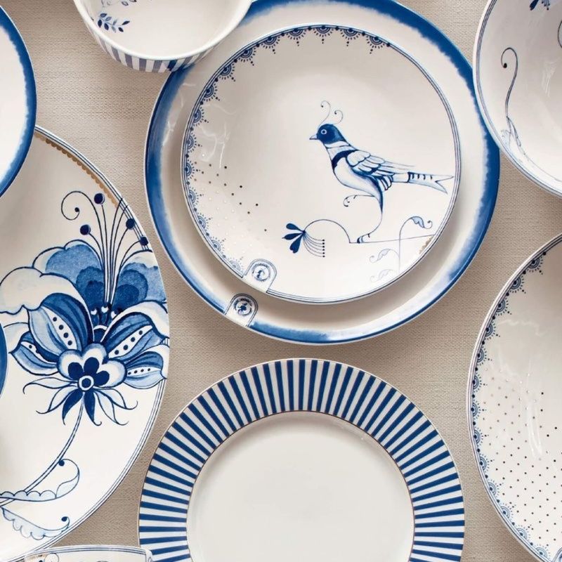 Casa si Gradina - Bucatarie si vesela - Vesela si tacamuri - Farfurii si boluri - Farfurie din portelan, Pip Studio, White, 18 cm, colectia Pip & The Blue Bird - Infinity.ro