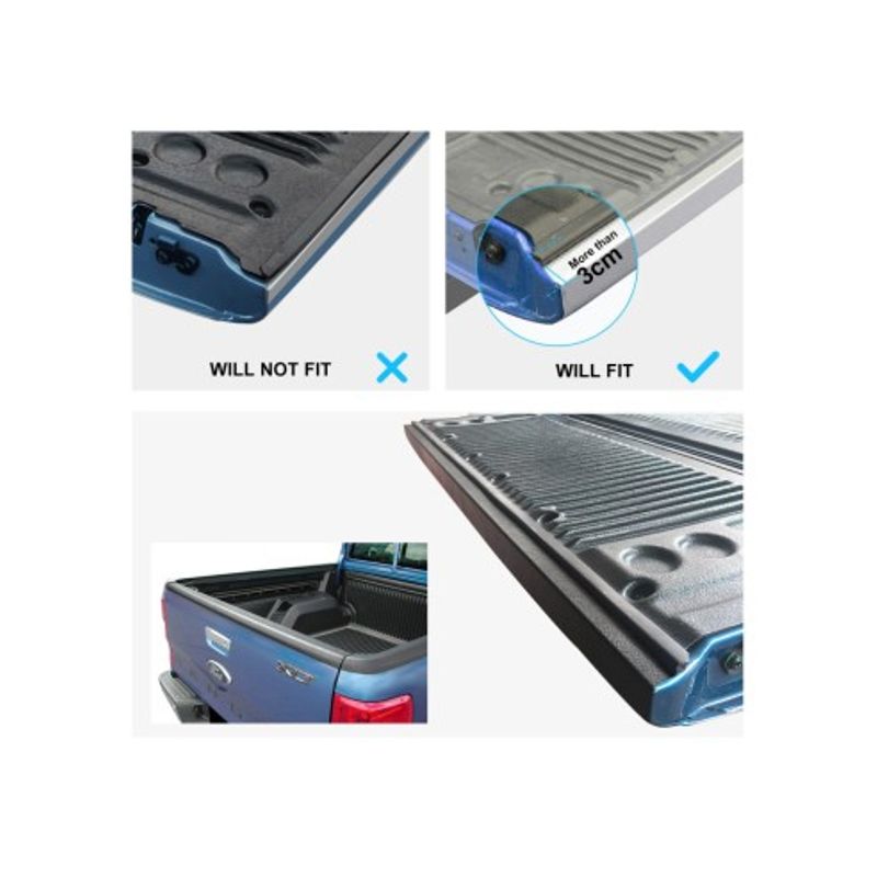 Auto si Moto - Piese auto si accesorii - Interior auto - Accesorii interior - Set 3 Ornamente protectie margine bena negru mat Ford Ranger T6, T7, T8 2012-2022 - Infinity.ro