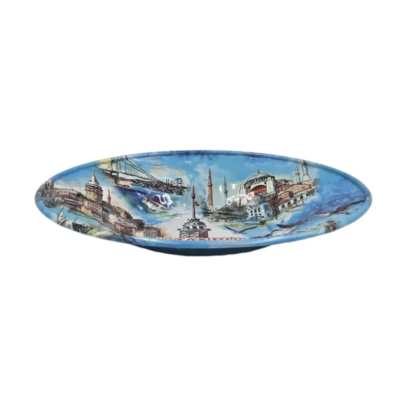 Casa si Gradina - Bucatarie si vesela - Vesela si tacamuri - Farfurii si boluri - Set 2 farfurioare pentru ceai turcesc metalice, 10 x 1.5 cm, EHA - Model 5 - Infinity.ro