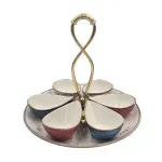 Casa si Gradina - Bucatarie si vesela - Vesela si tacamuri - Platouri de bucatarie - Platou ceramic turcesc cu boluri pentru mic dejun, 7 piese, alb, handmade, EHA - Infinity.ro