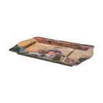 Casa si Gradina - Bucatarie si vesela - Ustensile bucatarie - Tavi servire - Tavita pentru servit metalica model colorat, l25xl16xh1.6 cm, EHA - Model 8 - Infinity.ro
