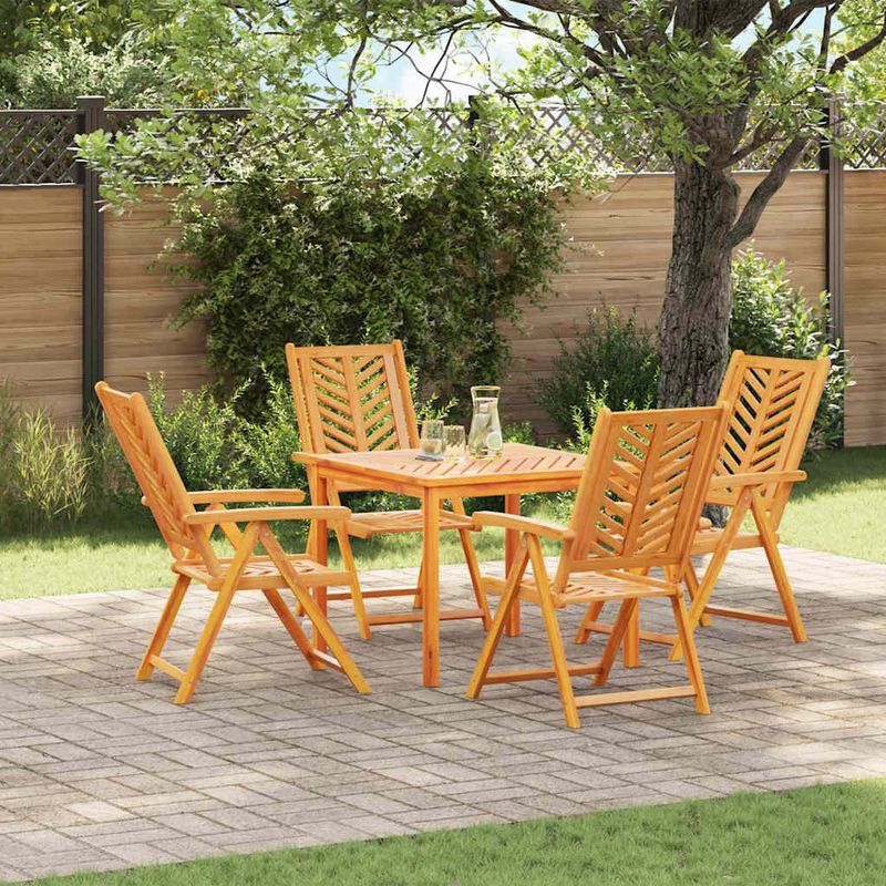 Casa si Gradina - Gradina si terasa - Mobilier exterior - Mese gradina - Set de masa pentru gradina 5 pcs Maro Lemn Solid de Acacia - Infinity.ro