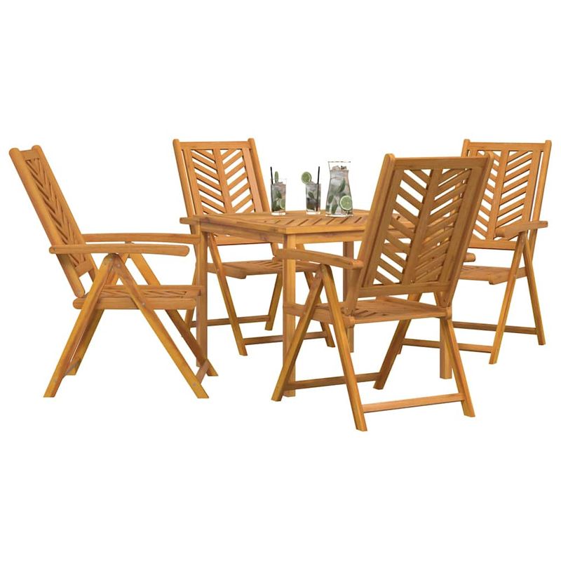 Casa si Gradina - Gradina si terasa - Mobilier exterior - Mese gradina - Set de masa pentru gradina 5 pcs Maro Lemn Solid de Acacia - Infinity.ro