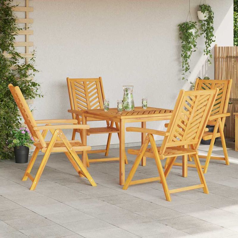 Casa si Gradina - Gradina si terasa - Mobilier exterior - Mese gradina - Set de masa pentru gradina 5 pcs Maro Lemn Solid de Acacia - Infinity.ro
