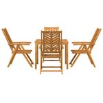 Casa si Gradina - Gradina si terasa - Mobilier exterior - Mese gradina - Set de masa pentru gradina 5 pcs Maro Lemn Solid de Acacia - Infinity.ro