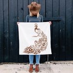 Casa si Gradina - Decoratiuni - DIY - Sabloane decorative pereti - Sablon Perete vopsire, tencuiala 0.7mm Paun model MXSP7401, 400 x 400 mm - Infinity.ro