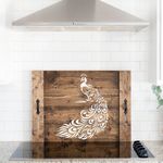 Casa si Gradina - Decoratiuni - DIY - Sabloane decorative pereti - Sablon Perete vopsire, tencuiala 0.7mm Paun model MXSP7401, 400 x 400 mm - Infinity.ro