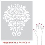 Casa si Gradina - Decoratiuni - DIY - Sabloane decorative pereti - Sablon Perete vopsire, tencuiala dimensiune 900x600 x mm grosime 0,7mm Fabric Damask model MXSP7509 - Infinity.ro