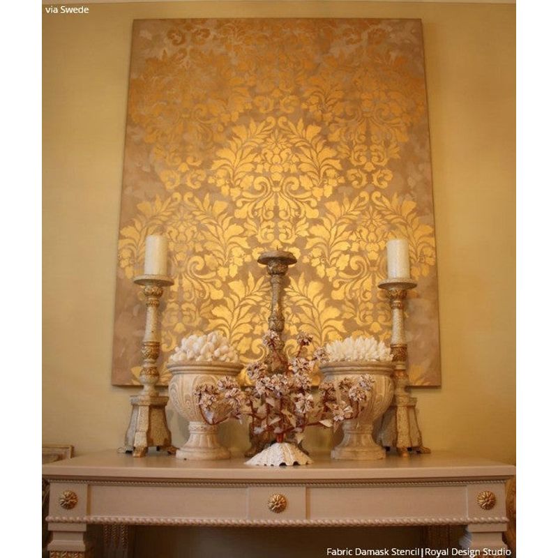 Casa si Gradina - Decoratiuni - DIY - Sabloane decorative pereti - Sablon Perete vopsire, tencuiala dimensiune 900x600 x mm grosime 0,7mm Fabric Damask model MXSP7509 - Infinity.ro