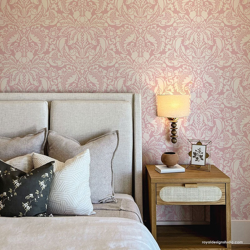 Casa si Gradina - Decoratiuni - DIY - Sabloane decorative pereti - Sablon Perete vopsire, tencuiala dimensiune 900x600 x mm grosime 0,7mm Isadora Damask model MXSP7492 - Infinity.ro