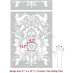 Casa si Gradina - Decoratiuni - DIY - Sabloane decorative pereti - Sablon Perete vopsire, tencuiala dimensiune 900x600 x mm grosime 0,7mm Lisabetta Damask model MXSP7493 - Infinity.ro