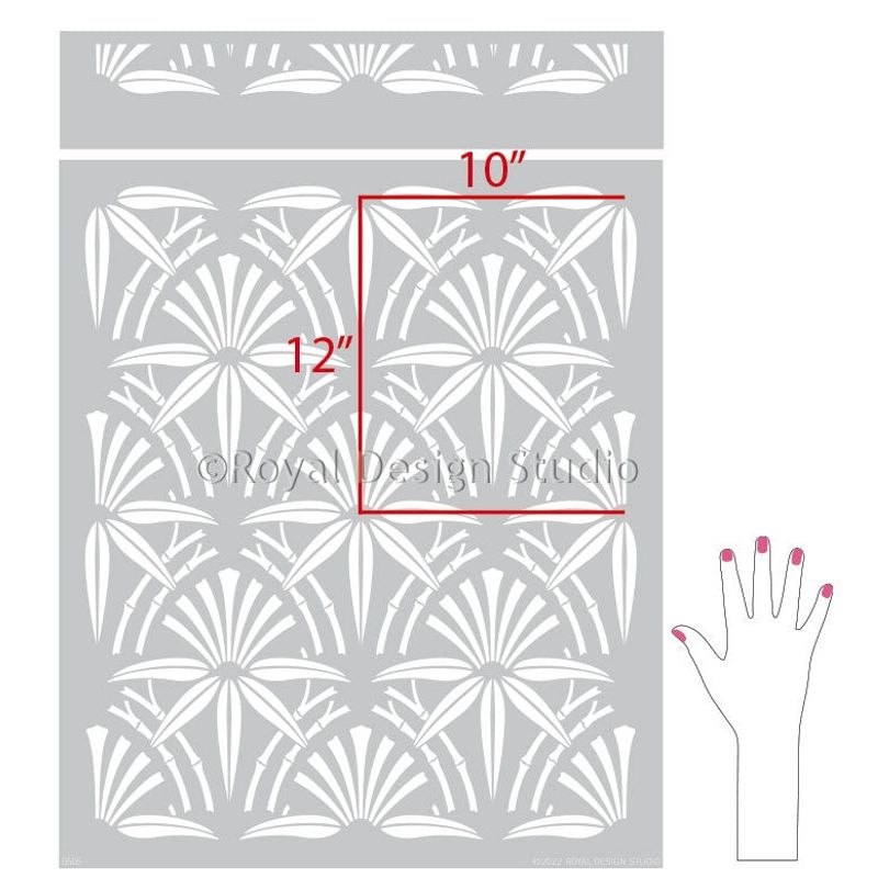 Casa si Gradina - Decoratiuni - DIY - Sabloane decorative pereti - Sablon Perete vopsire, tencuiala dimensiune 900x600 x mm grosime 0,7mm Upscaled Cabana Bamboo model MXSP7494 - Infinity.ro