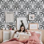 Casa si Gradina - Decoratiuni - DIY - Sabloane decorative pereti - Sablon Perete vopsire, tencuiala dimensiune 900x600 x mm grosime 0,7mm Upscaled Cabana Bamboo model MXSP7494 - Infinity.ro