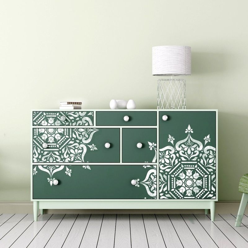 Casa si Gradina - Decoratiuni - DIY - Sabloane decorative pereti - Sablon Perete 25cm BUKHARA MANDALA 0.7mm model MXSP7603 marime 25cm X 25cm, 50cm X 50cm - Infinity.ro