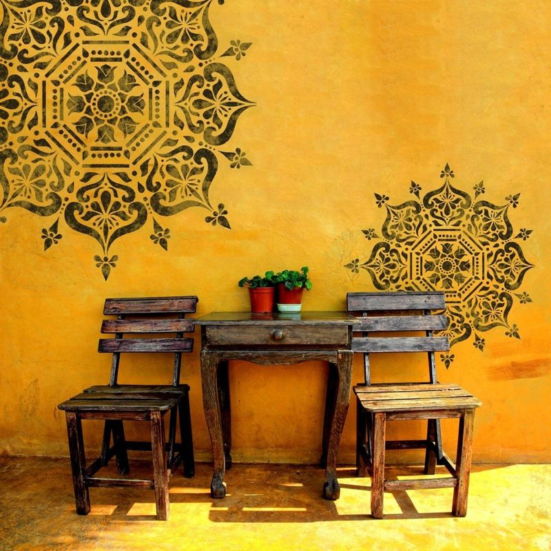 Casa si Gradina - Decoratiuni - DIY - Sabloane decorative pereti - Sablon Perete 25cm BUKHARA MANDALA 0.7mm model MXSP7603 marime 25cm X 25cm, 50cm X 50cm - Infinity.ro