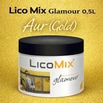Casa si Gradina - Constructii - Vopsea si tencuieli - Vopsele si pigmenti - Vopsea decorativa Lico Mix Glamour 0,5L Aur (Gold) LICO6916 - Infinity.ro
