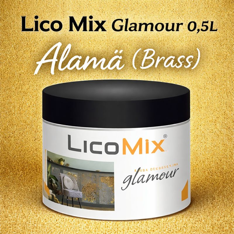 Casa si Gradina - Constructii - Vopsea si tencuieli - Vopsele si pigmenti - Vopsea decorativa Lico Mix Glamour 0,5L Alama (Brass) LICO6914 - Infinity.ro