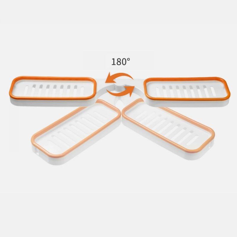 Casa si Gradina - Mobilier - Organizare si depozitare - Organizatoare pentru sertare si dulapuri - Raft de Colt pentru baie sau bucatarie, Multifunctional, Autoadeziv, Alb Portocaliu, 66 cm - Infinity.ro