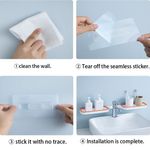 Casa si Gradina - Mobilier - Organizare si depozitare - Organizatoare pentru sertare si dulapuri - Raft de Colt pentru baie sau bucatarie, Multifunctional, Autoadeziv, Alb Portocaliu, 66 cm - Infinity.ro