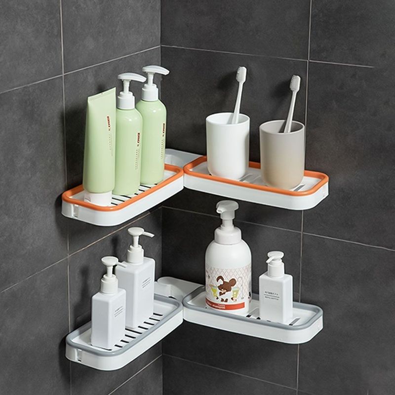 Casa si Gradina - Mobilier - Organizare si depozitare - Organizatoare pentru sertare si dulapuri - Raft de Colt pentru baie sau bucatarie, Multifunctional, Autoadeziv, Alb Portocaliu, 66 cm - Infinity.ro
