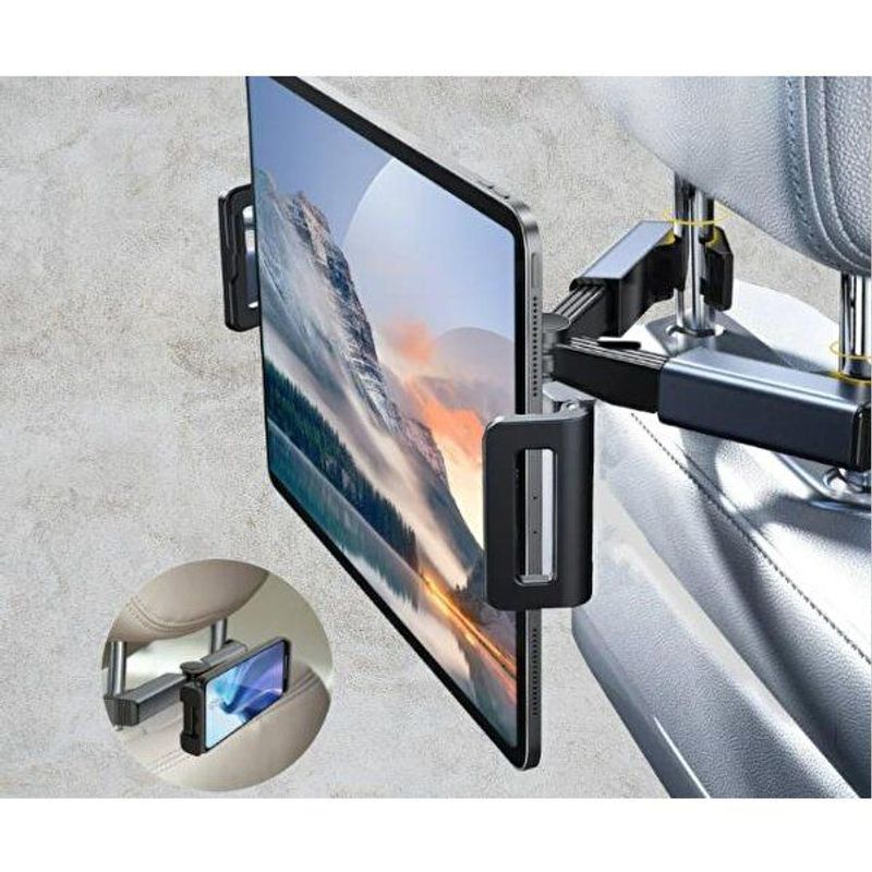 Laptop, Telefoane si Tablete - Telefoane mobile si accesorii - Accesorii Telefoane - Suport si docking telefoane - Suport Auto pentru Tableta, Universal, Fixare pe Tetiera, Negru - Infinity.ro
