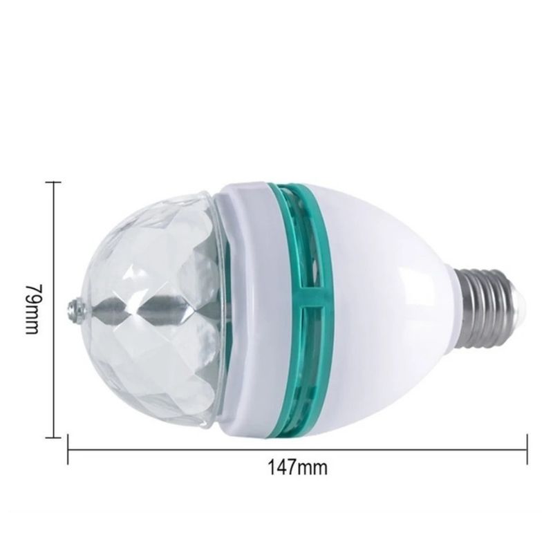 Casa si Gradina - Corpuri si surse de iluminat - Becuri si tuburi neon - Becuri - Bec Rotativ Multicolor, cu Efect Disco, E27, adaptor pentru priza, 85-260 V, LED, 3W - Infinity.ro