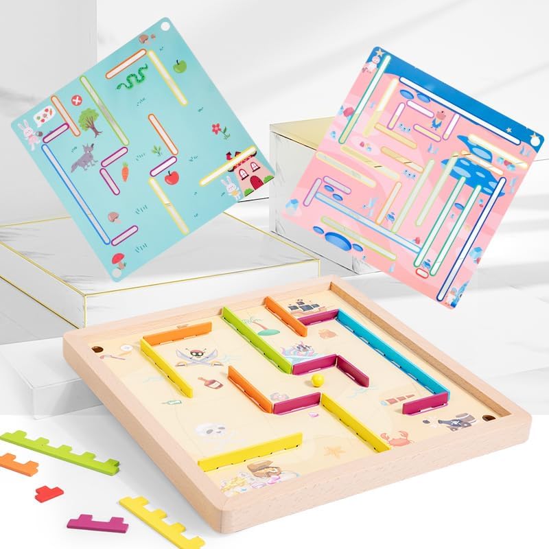 Jucarii, Copii si Bebe - Jucarii si jocuri - Jucarii & jocuri educative - Jocuri si jucarii educative - Joc Labirint Magnetic Multifunctional, cu 4 Desene pentru Copii, 30 x 30 cm - Infinity.ro