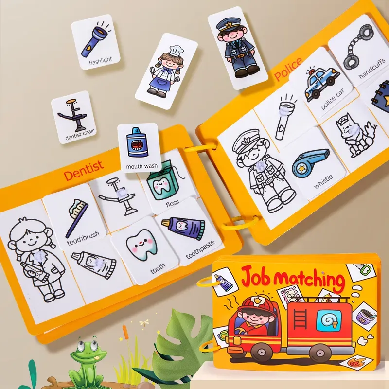 Jucarii, Copii si Bebe - Jucarii si jocuri - Jucarii & jocuri educative - Jocuri si jucarii educative - Carte cu Stickere Repozitionabile Busy Book, Asocieri de Meserii "Job Matching", +3 ani - Infinity.ro