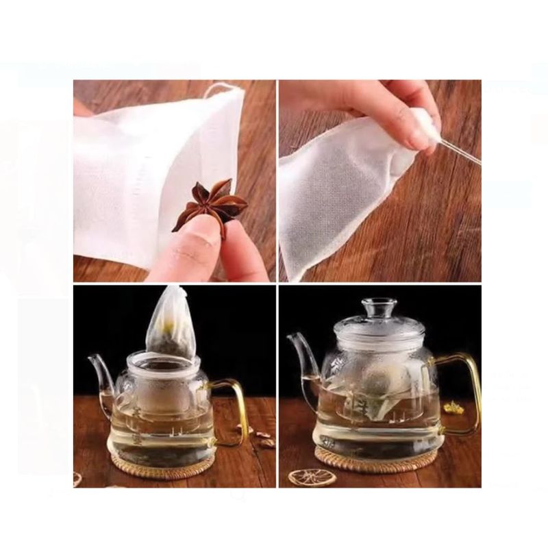 Casa si Gradina - Bucatarie si vesela - Vase pentru gatit - Ceainice si infuzoare - Set 100 de Plicuri cu Filtre pentru Ceai, cu sfoara, 6x8 cm - Infinity.ro