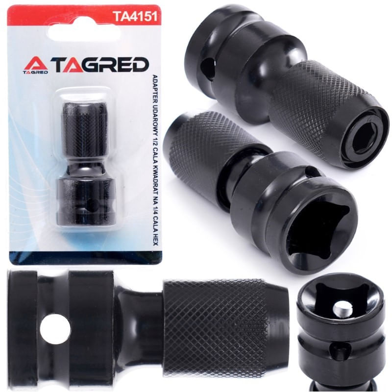 Casa si Gradina - Constructii - Scule electrice si accesorii - Seturi si accesorii pentru gaurit si insurubat - Adaptor de impact, Tagred, TA4151, cheie hexagonala, 1/2-1/4, 50mm - Infinity.ro