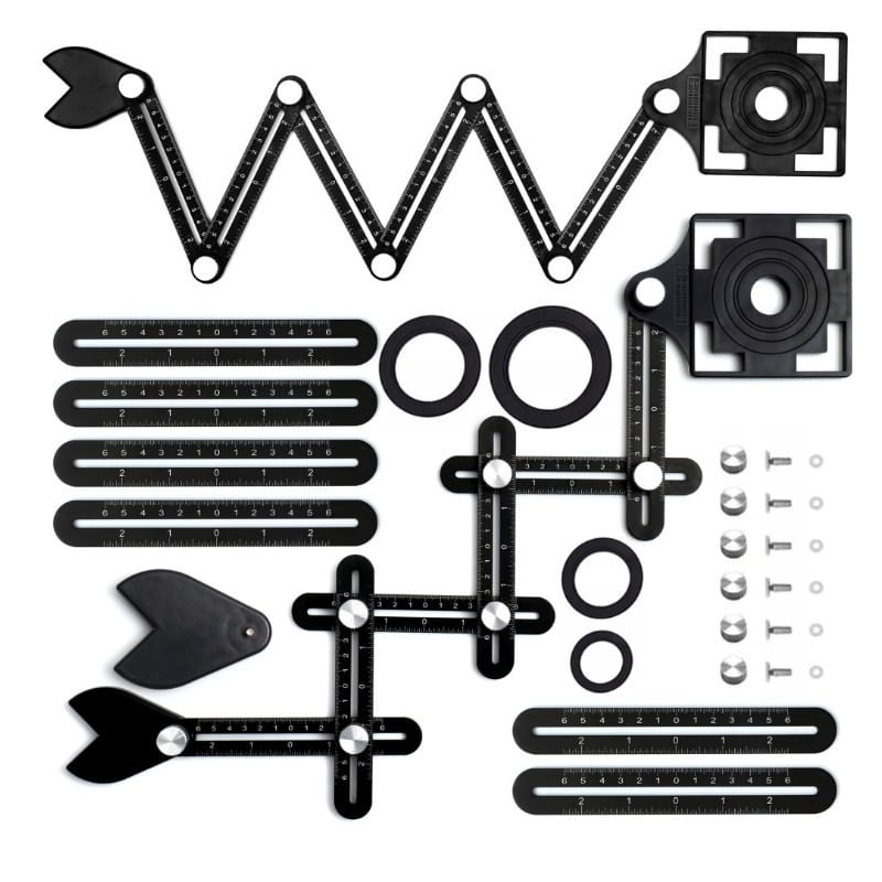 Casa si Gradina - Constructii - Scule electrice si accesorii - Aparate de masura - Sablon pentru marcare si gaurire, Tagred, 12 elemente - Infinity.ro