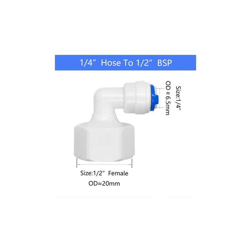 Electronice si Electrocasnice - Aparate frigorifice - Accesorii aparate frigorifice - Cuplaj rapid teava apa din plastic cu cot 1/4 la filet interior 1/2 - Infinity.ro