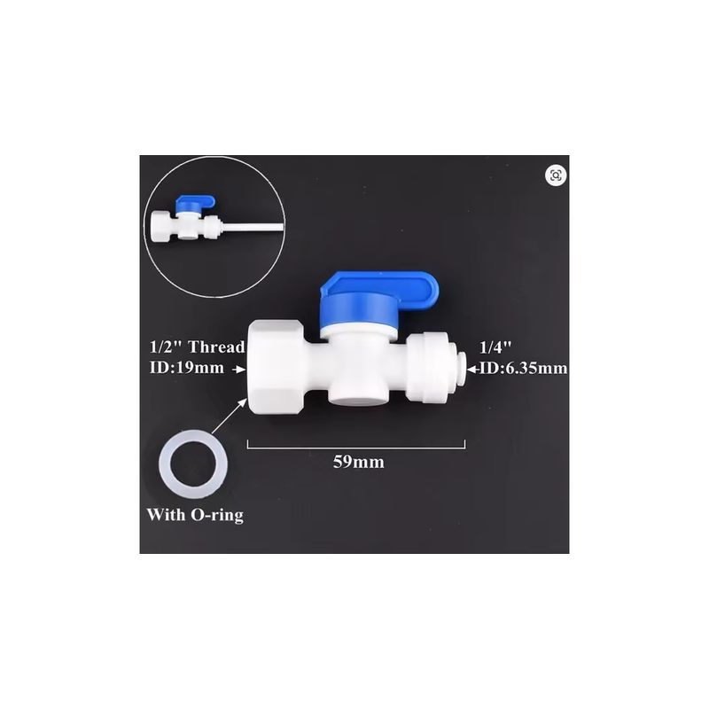 Electronice si Electrocasnice - Aparate frigorifice - Accesorii aparate frigorifice - Robinet plastic teava apa cupla rapida 1/4 la filet 1/2 - Infinity.ro