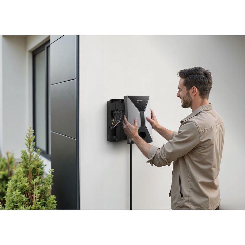 Auto si Moto - Statii de incarcare si accesorii - Statii de incarcare masini electrice - Statie incarcare auto electrice Anker SOLIX V1 Type 2, 22KW Smart EV Charger, RFID, Wi-Fi, Bluetooth, RS485, IP65 - Infinity.ro