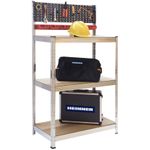 Casa si Gradina - Constructii - Depozitare, transport si protectie - Rafturi, fisete si vestiare - Raft metalic cu 3 polite Heinner RZRF011, 78x38x142cm, greutate maxima distribuita uniform pe polita 125kg - Infinity.ro